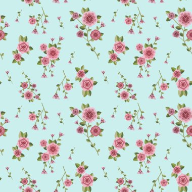 romantik çiçek seamless modeli