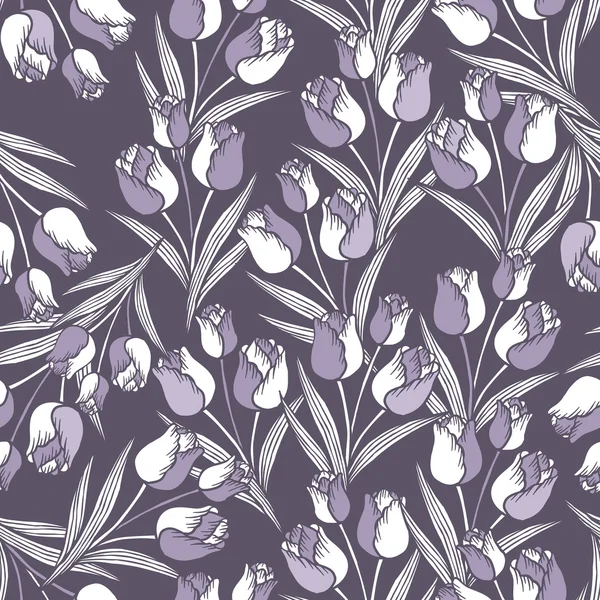 Patrón elegante tulipán sin costuras — Archivo Imágenes Vectoriales