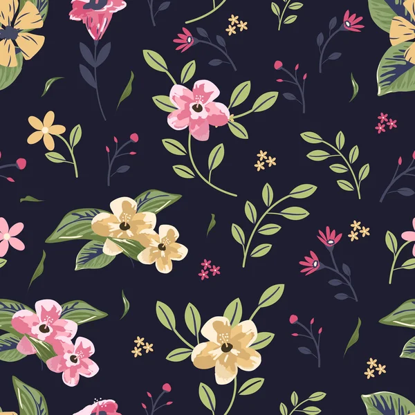 Joli motif floral sans couture — Image vectorielle