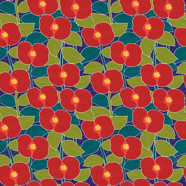 Rote Blumen nahtloses Muster — Stockvektor