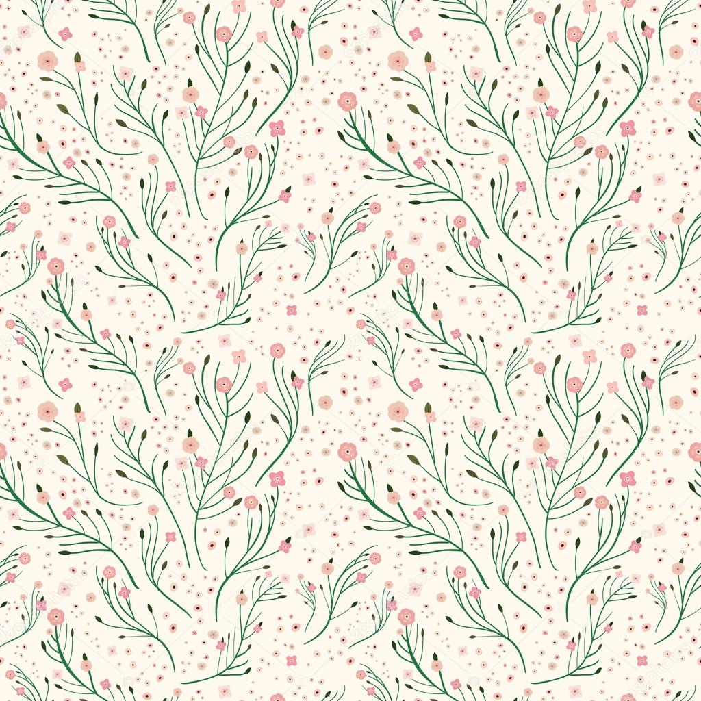 adorable pink floral seamless pattern