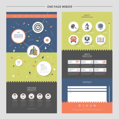 colorful one page website design template 