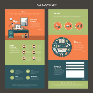 güzel çalışma alanı'na bir sayfa web sitesi tasarım şablonu