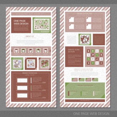 trendy kırmızı şerit bir sayfa web sitesi tasarım 