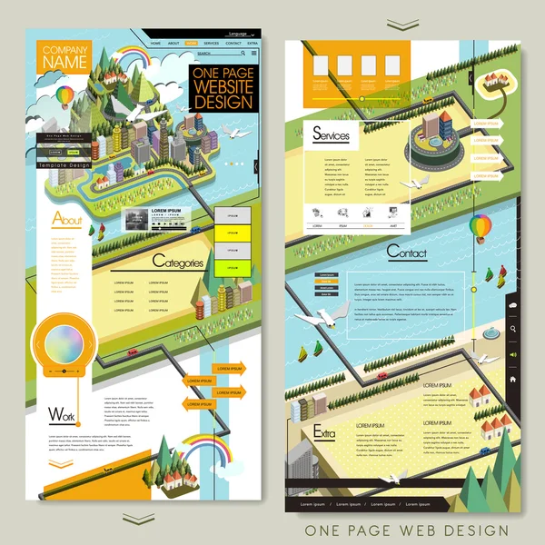 Adorable isla escena una página web diseño — Archivo Imágenes Vectoriales