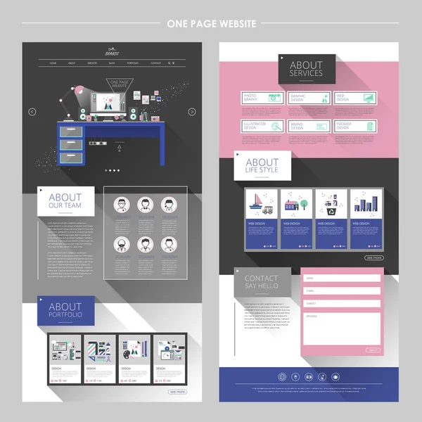 素敵な職場 1 ページのウェブサイトのデザイン テンプレート — ストックベクタ