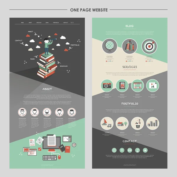 愛らしいビジネス ビジョン 1 つのページのウェブサイトのデザイン — ストックベクタ