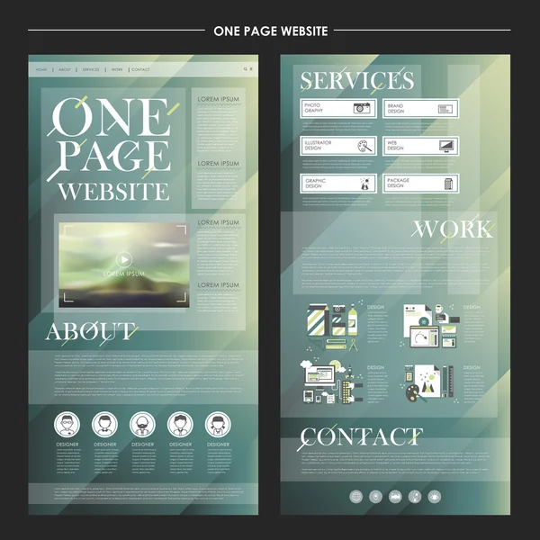 モダンな 1 つのページのウェブサイトのデザイン テンプレート — ストックベクタ