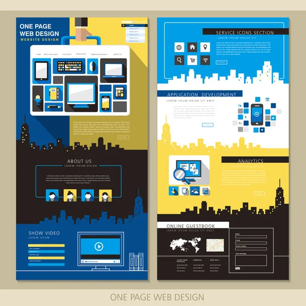 Créatif modèle de conception de site Web d'une page — Image vectorielle