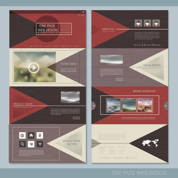 Elegante plantilla de diseño de sitio web de una página — Archivo Imágenes Vectoriales