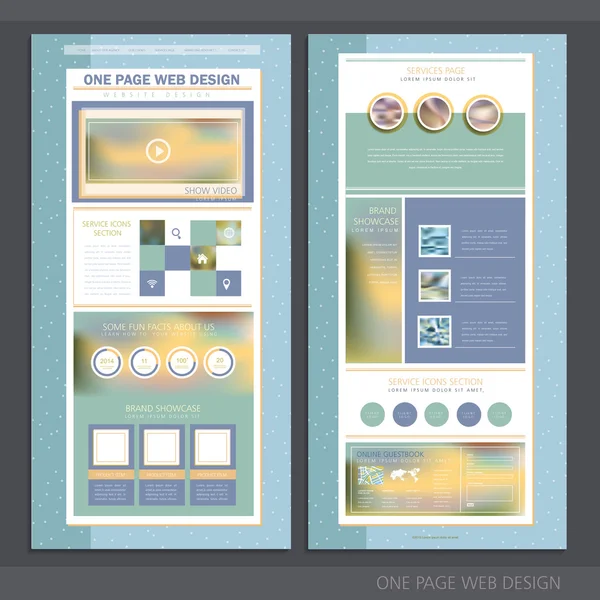 Anmutige eine Seite Website-Design-Vorlage — Stockvektor
