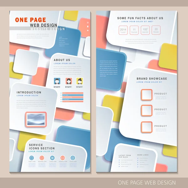 Creative one page website design template — Stock Vector