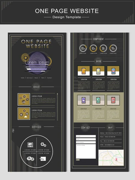 品質 1 つのページのウェブサイトのデザイン テンプレート — ストックベクタ