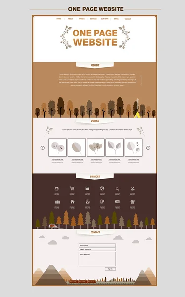 愛すべき 1 つのページのウェブサイトのデザイン テンプレート — ストックベクタ