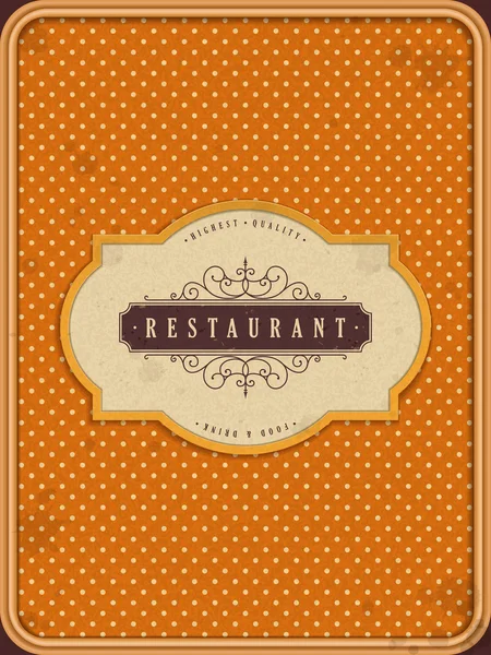 Charmant menu restaurant orange — Image vectorielle