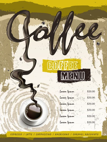 Gestaltung der Kaffeehausmenüs — Stockvektor