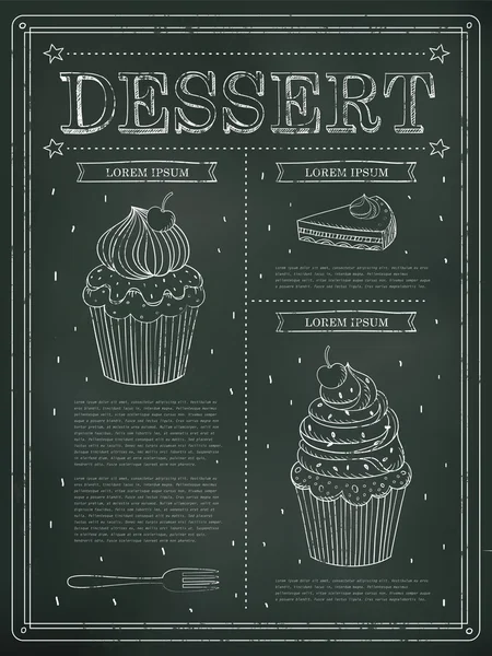 Belle conception de menu de dessert — Image vectorielle