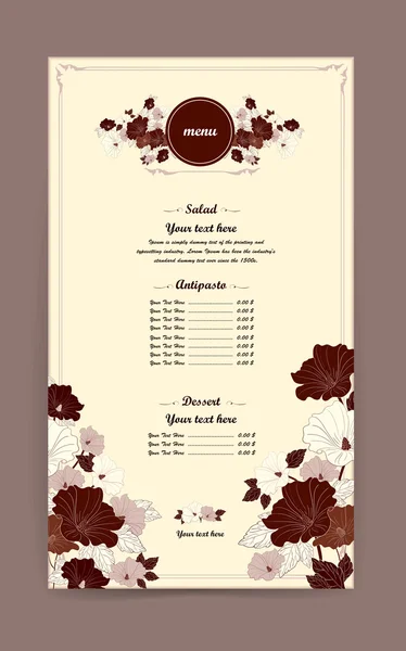 Graceful restaurant menu design — Stock Vector