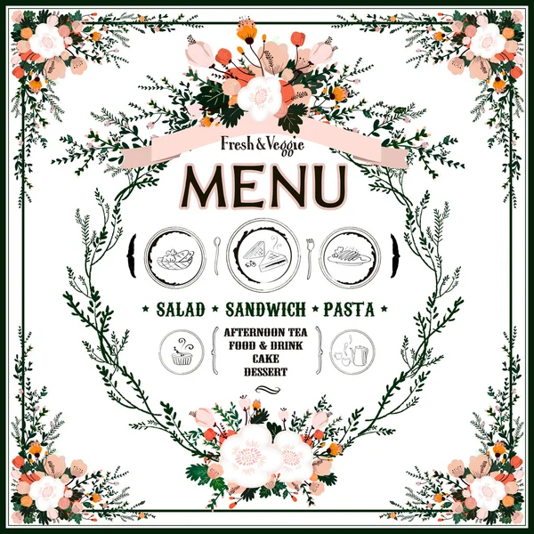 Elegante restaurante menú de diseño — Vector de stock