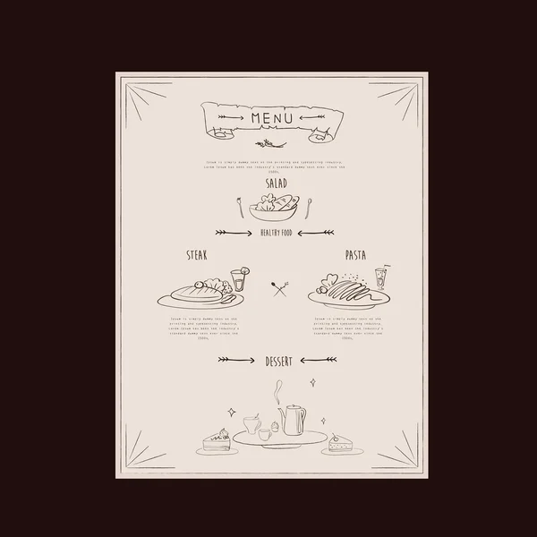 Элегантный дизайн меню ресторана — стоковый вектор