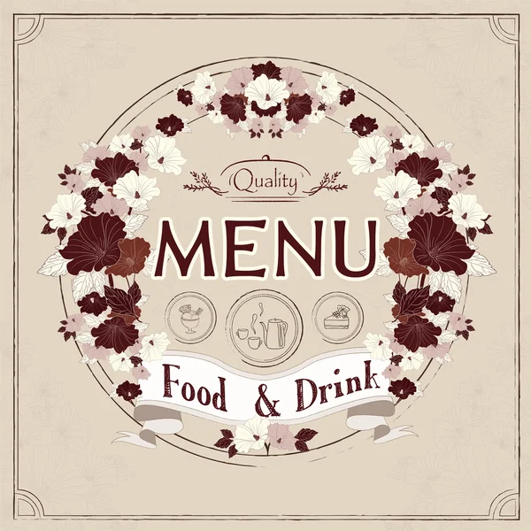 Design de menu restaurante gracioso — Vetor de Stock