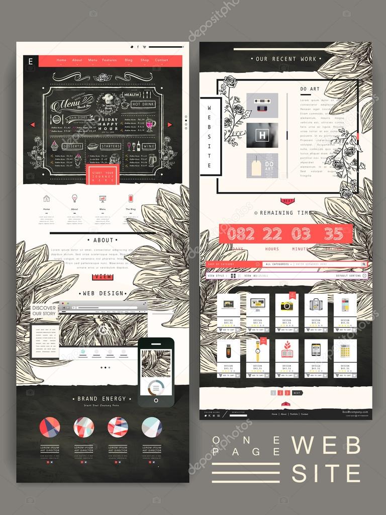 graceful one page website design template 