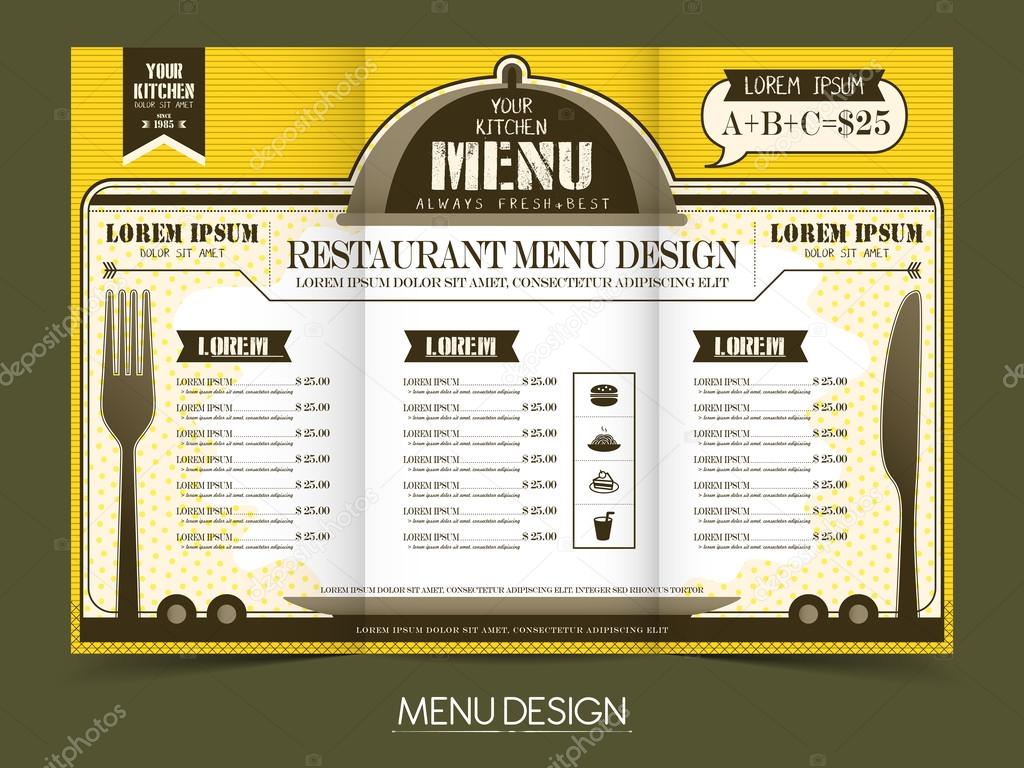 modern simplicity restaurant menu design 