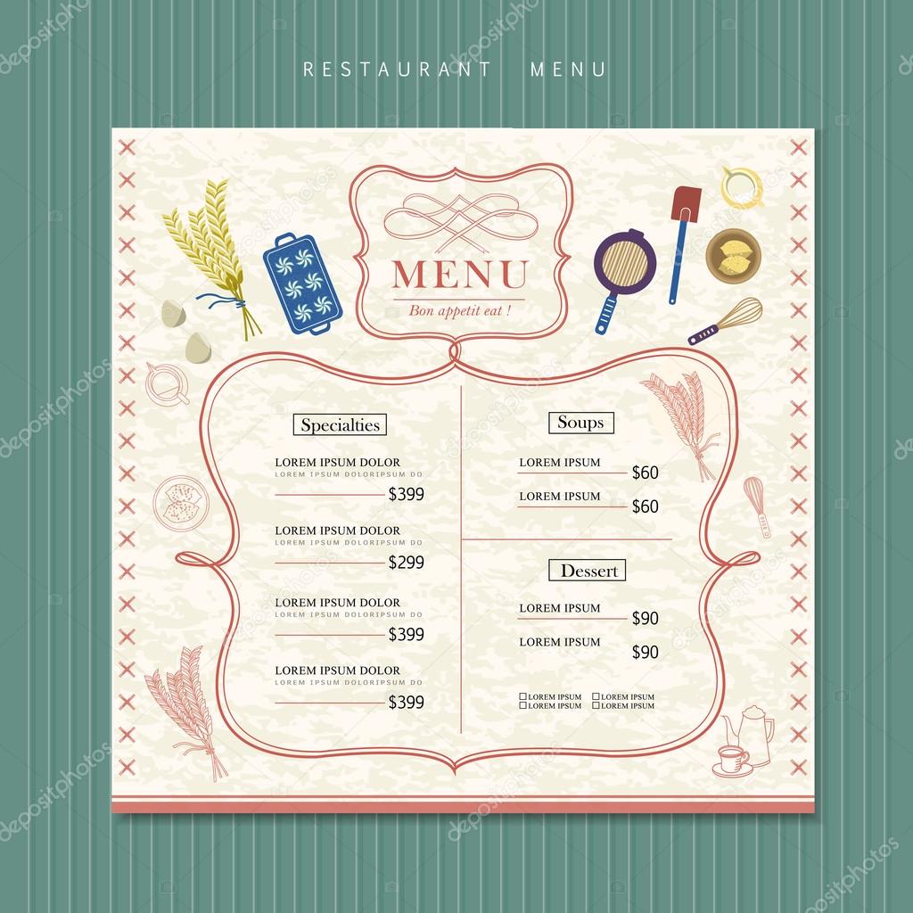 lovely restaurant menu design 