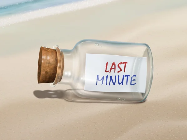 Last minute message in a bottle — Stock Vector