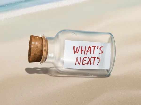 What's next message in a bottle — Stock Vector