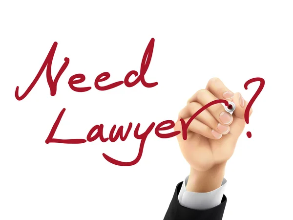 Need lawyer written by 3d hand — Stock Vector