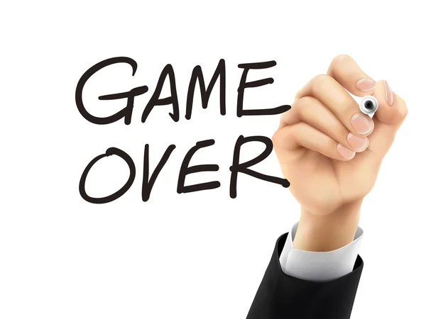 Game over written by 3d hand — Stock Vector