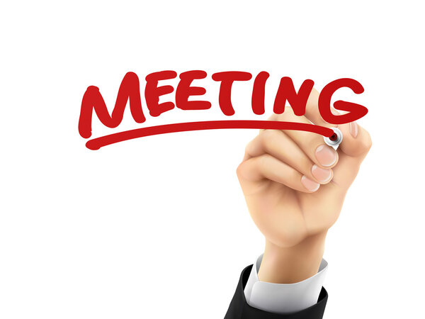 meeting written by 3d hand