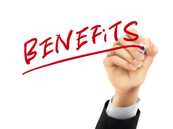 выгоды, написанные 3D-рукой
