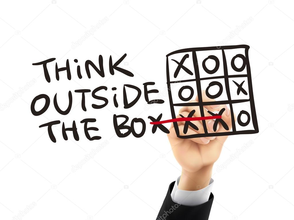think outside the box written by 3d hand 