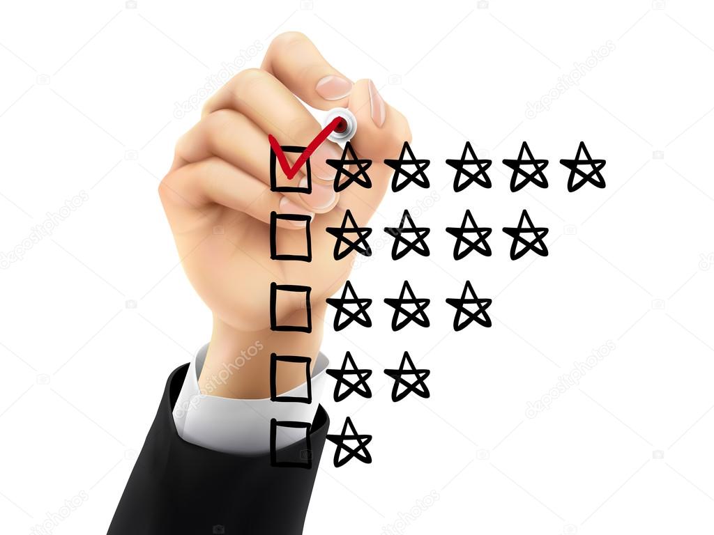 voting five stars by 3d hand