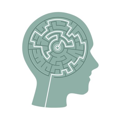 bir labirent içinde bașlıkları silüeti