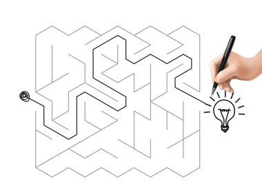 aydınlatma ampul ile yaratıcı labirent