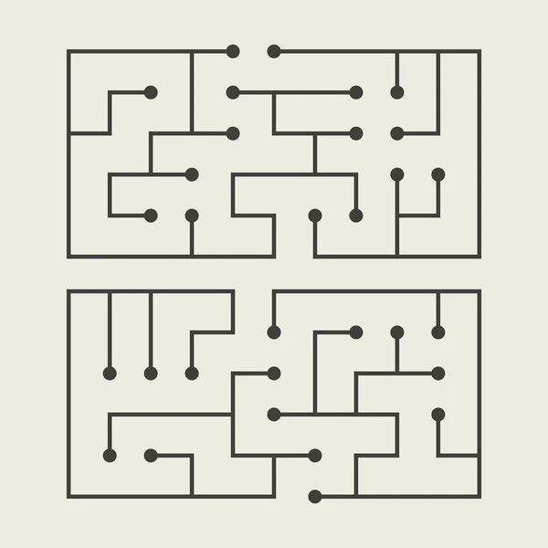 簡単な正方形の迷路 — ストックベクタ