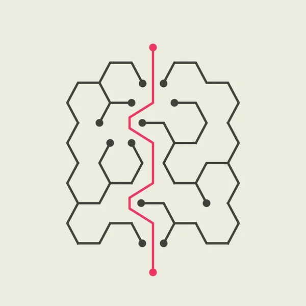 Labyrinthe hexagonal tendance — Image vectorielle