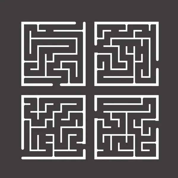 Moderno conjunto labirinto quadrado — Vetor de Stock