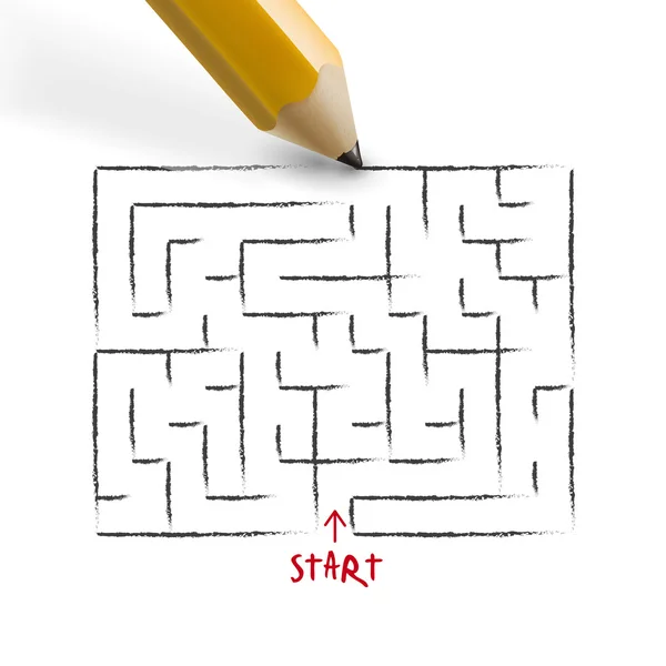 Innovative maze drawn by pencil — Stock Vector