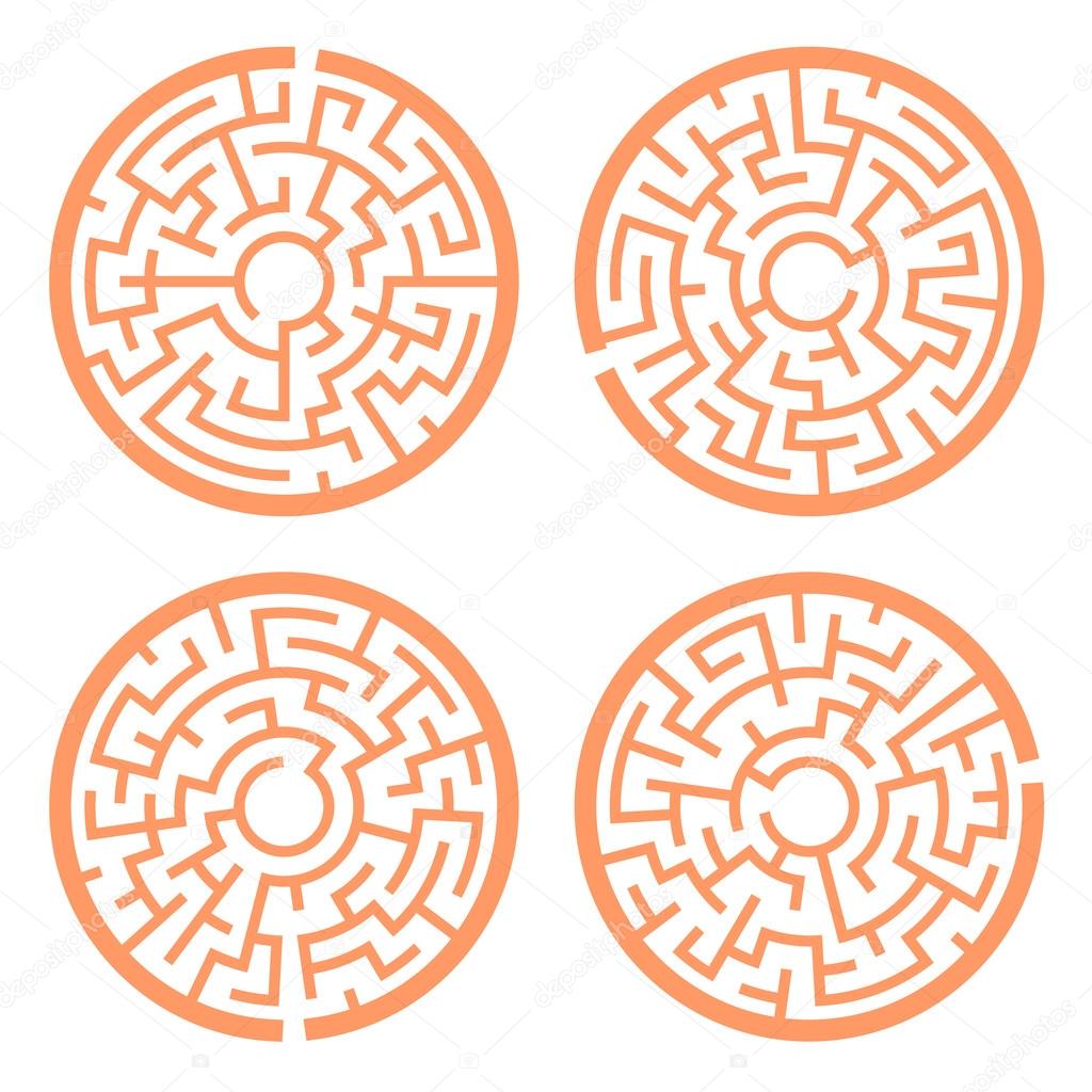 orange circular maze set 