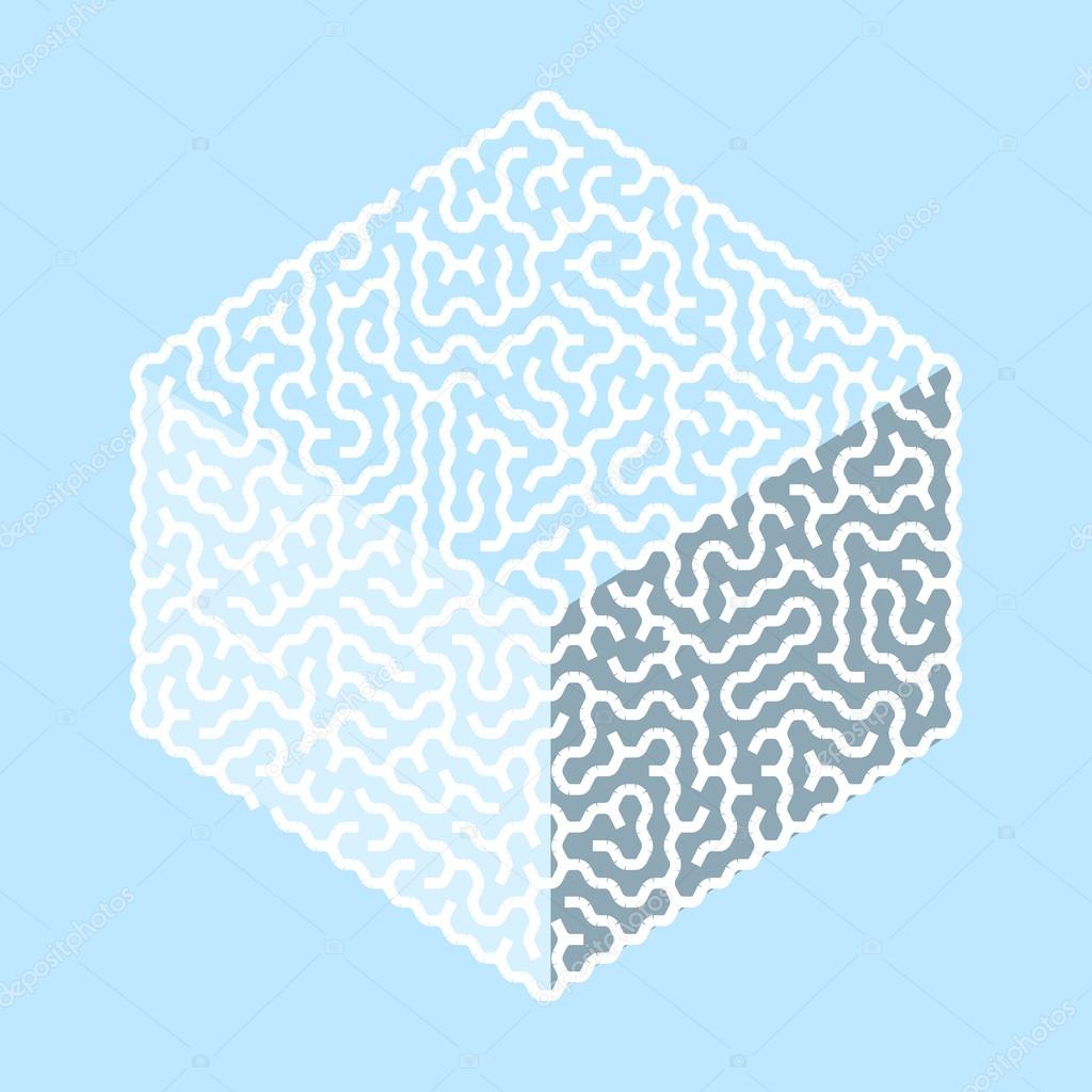 creative hexagon labyrinth in cube shape