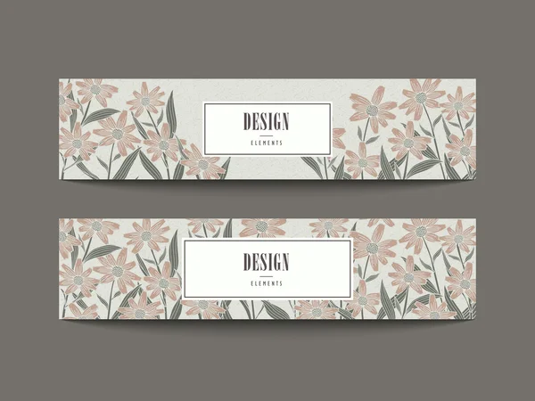 Sierlijke floral banner decorontwerp — Stockvector