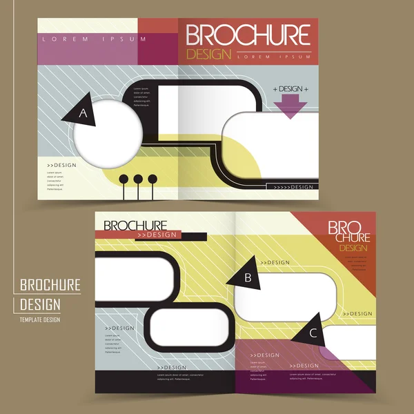 Design della brochure alla moda a metà piega — Vettoriale Stock