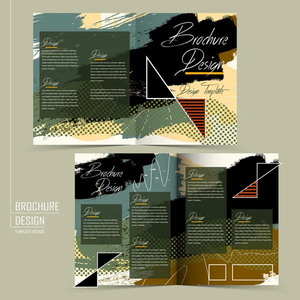 Trendy mezza piega modello di brochure design — Vettoriale Stock