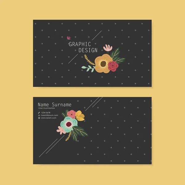 Precioso diseño de tarjetas de visita — Vector de stock