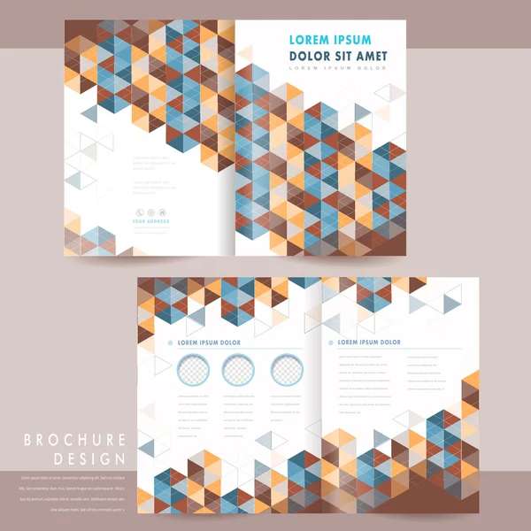 Modern half-fold brochure template design — Stock Vector