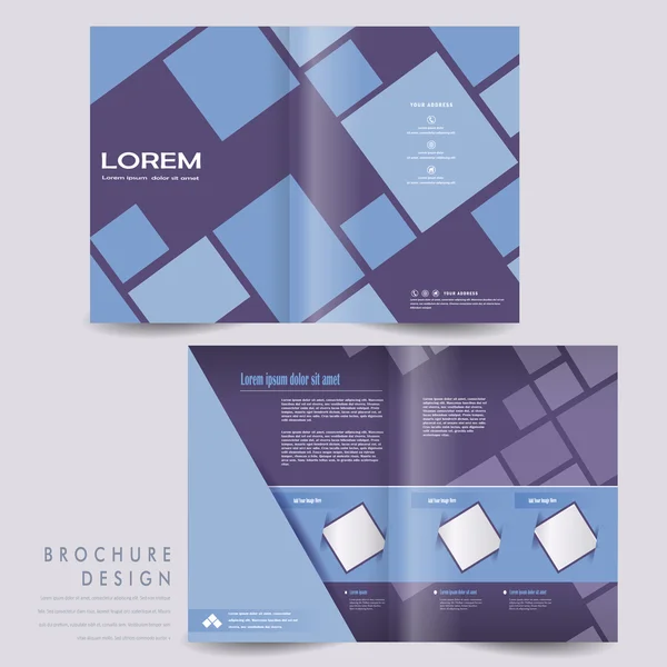 Semplicità mezza piega brochure modello di design — Vettoriale Stock